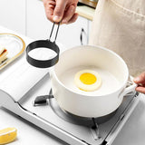 Moonval Egg Frying Ring, Nonstick Round Egg Mold with Folding Handle