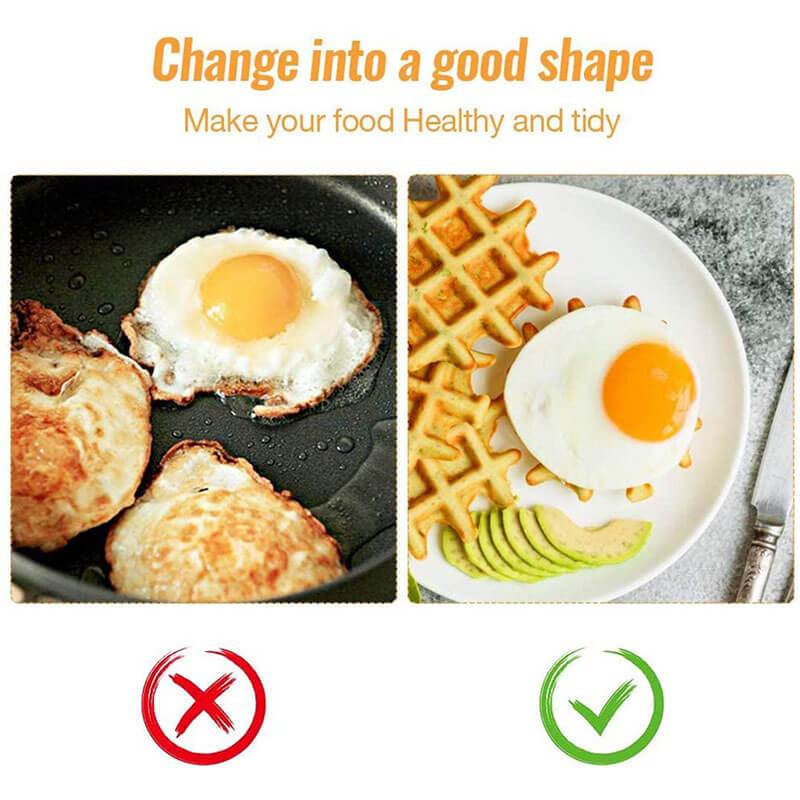 Moonval Egg Frying Ring, Nonstick Round Egg Mold with Folding Handle