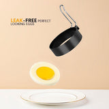 Moonval Egg Frying Ring, Nonstick Round Egg Mold with Folding Handle