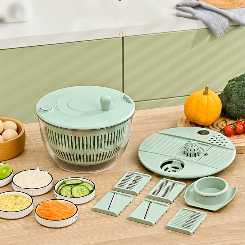 Moonval 9-in-1 Salad Spinner Set, Large-Capacity Vegetable Washer, Dryer & Food Slicer