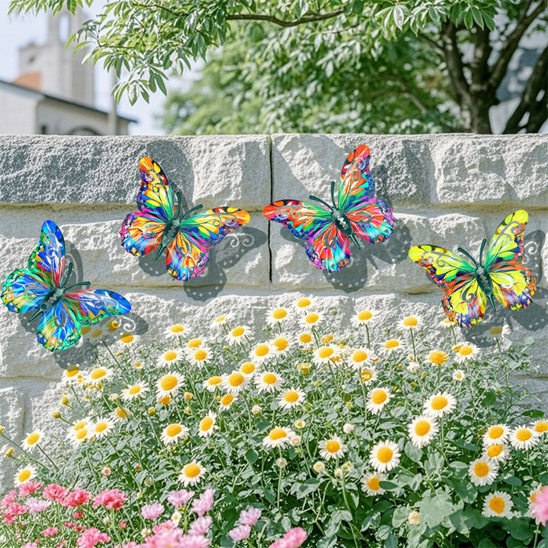 Moonval Metal Butterfly Wall Decor, Colorful Outdoor Garden Art