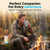 Moonval Collapsible Silicone Travel Cup, Foldable Leakproof Drinking Cup with Lid for Travel & Camping