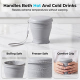 Moonval Collapsible Silicone Travel Cup, Foldable Leakproof Drinking Cup with Lid for Travel & Camping