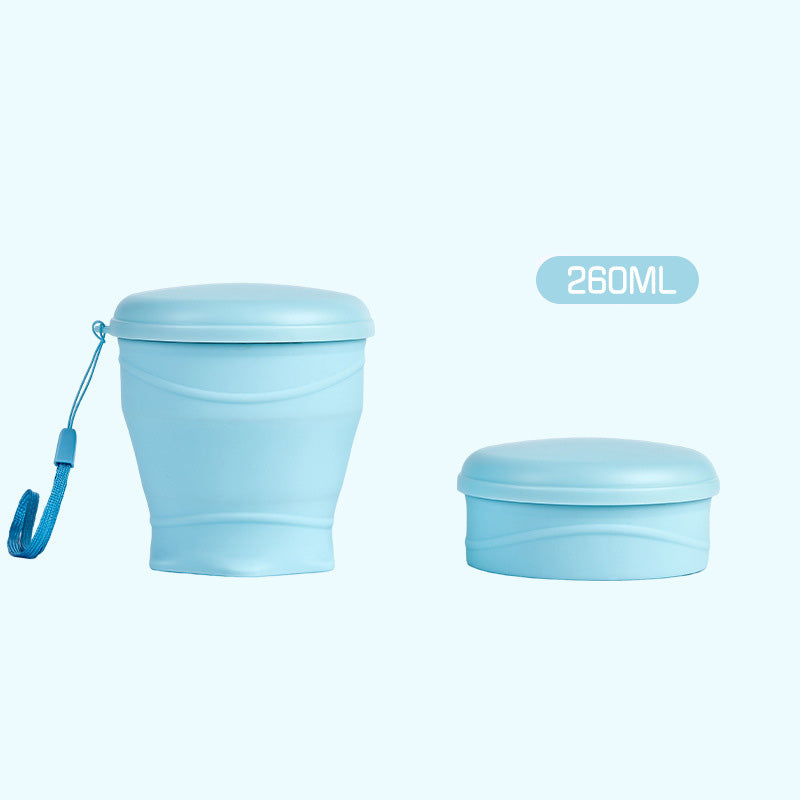 Moonval Collapsible Silicone Travel Cup, Foldable Leakproof Drinking Cup with Lid for Travel & Camping