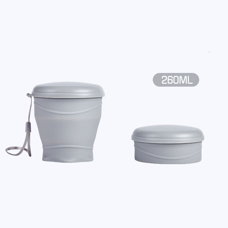 Moonval Collapsible Silicone Travel Cup, Foldable Leakproof Drinking Cup with Lid for Travel & Camping
