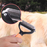 Moonval Pet Hair Remover Comb, Double-Sided Grooming & Deshedding Comb for Dogs & Cats