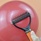 Moonval Pet Hair Remover Comb, Double-Sided Grooming & Deshedding Comb for Dogs & Cats