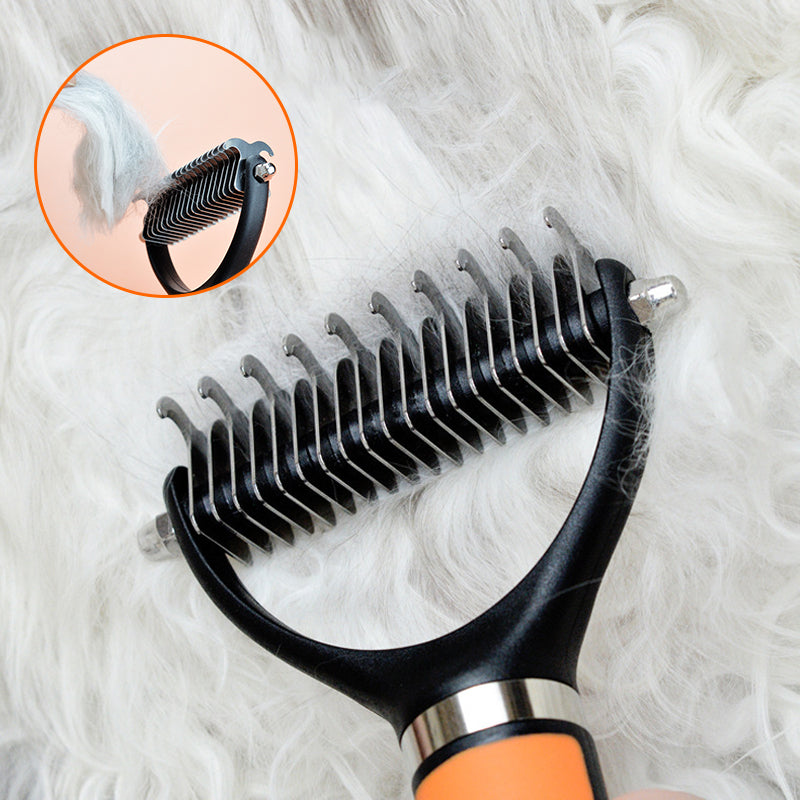 Moonval Pet Hair Remover Comb, Double-Sided Grooming & Deshedding Comb for Dogs & Cats