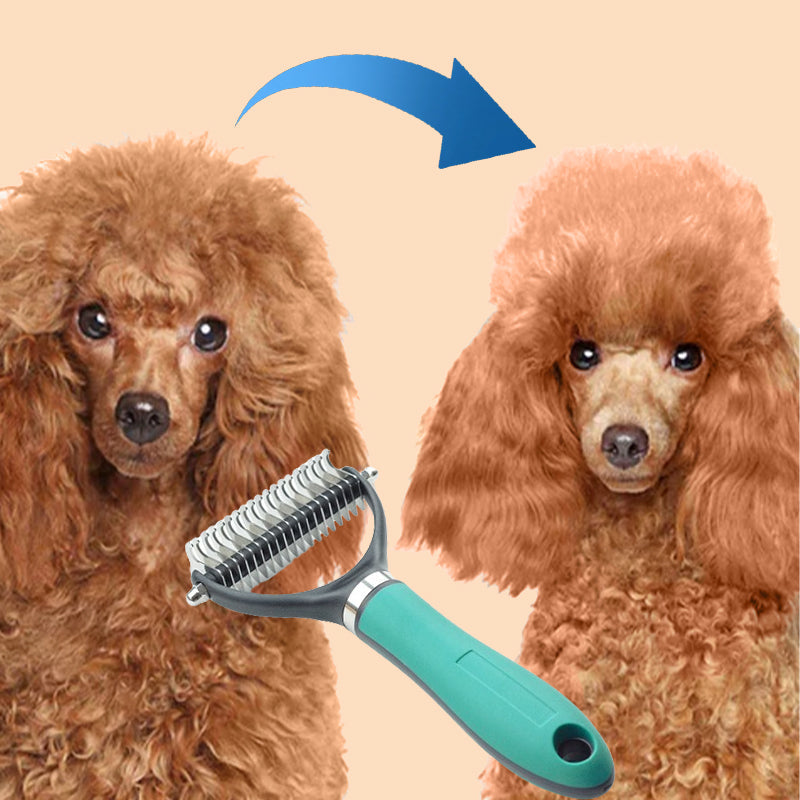 Moonval Pet Hair Remover Comb, Double-Sided Grooming & Deshedding Comb for Dogs & Cats