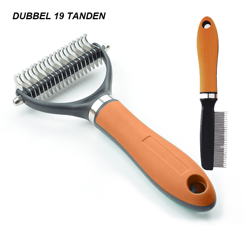 Moonval Pet Hair Remover Comb, Double-Sided Grooming & Deshedding Comb for Dogs & Cats