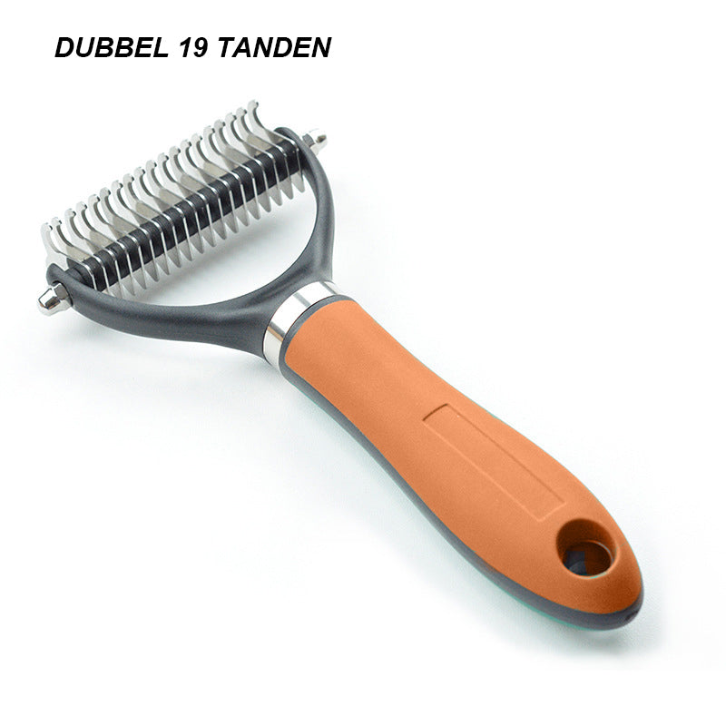 Moonval Pet Hair Remover Comb, Double-Sided Grooming & Deshedding Comb for Dogs & Cats