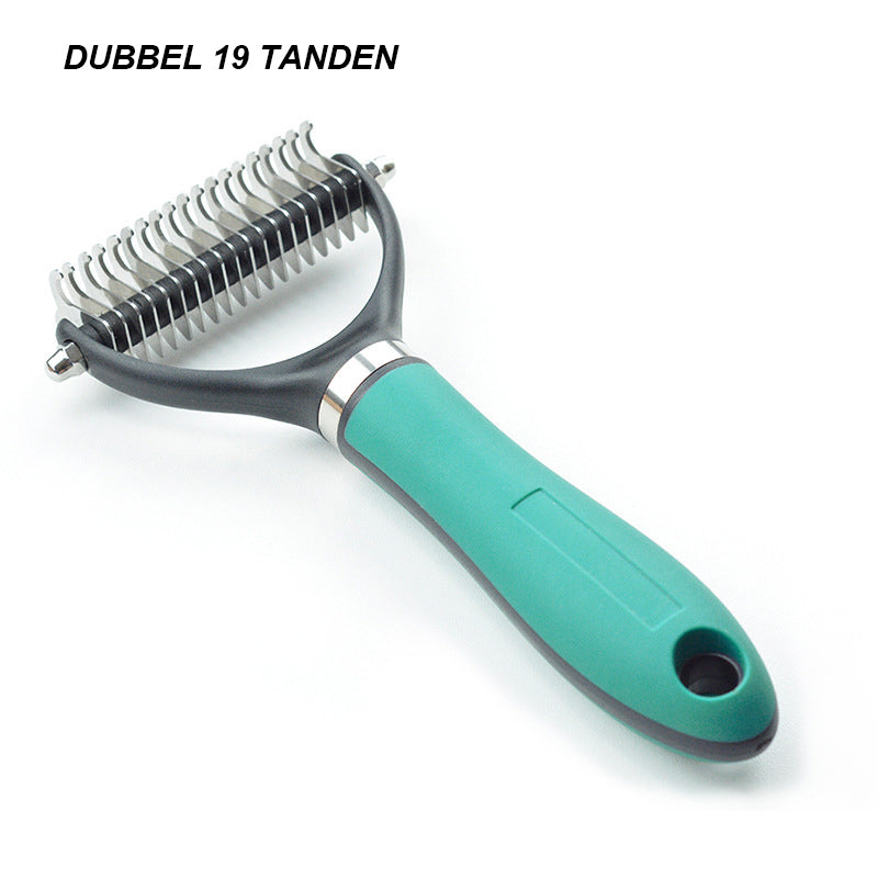 Moonval Pet Hair Remover Comb, Double-Sided Grooming & Deshedding Comb for Dogs & Cats