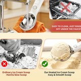 Moonval Electric Heated Ice Cream Scoop, Self-Warming Non-Stick Spoon for Smooth Scooping