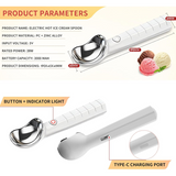 Moonval Electric Heated Ice Cream Scoop, Self-Warming Non-Stick Spoon for Smooth Scooping