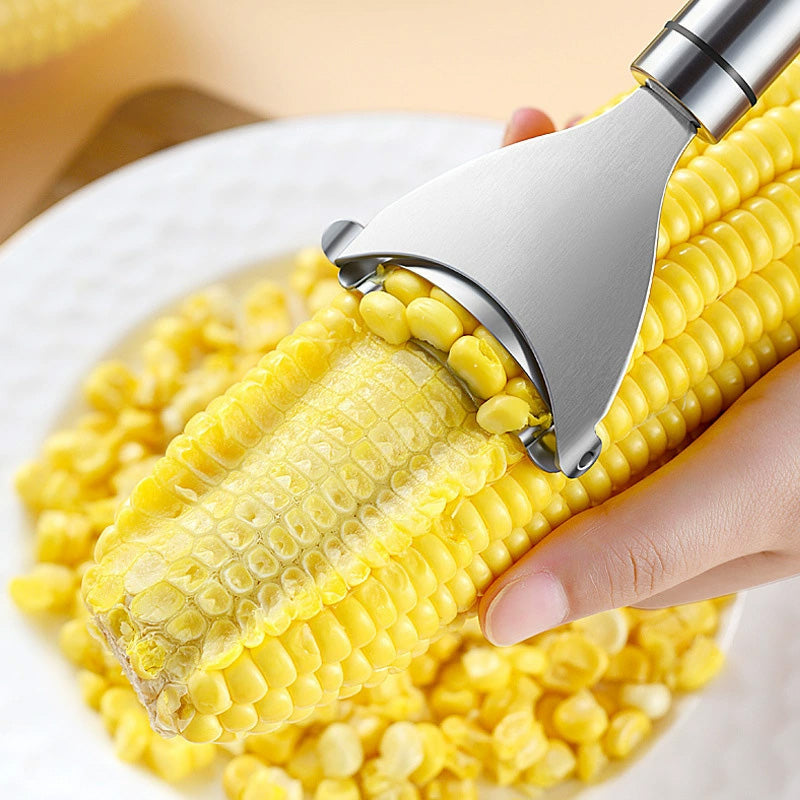 Moonval Portable Corn Stripper, Multifunction Stainless Steel Corn Peeler & Kernel Remover
