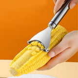 Moonval Portable Corn Stripper, Multifunction Stainless Steel Corn Peeler & Kernel Remover