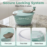 Moonval Large Salad Spinner, Rapid-Dry Fruit & Vegetable Washer with Easy Crank Handle