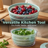 Moonval Large Salad Spinner, Rapid-Dry Fruit & Vegetable Washer with Easy Crank Handle