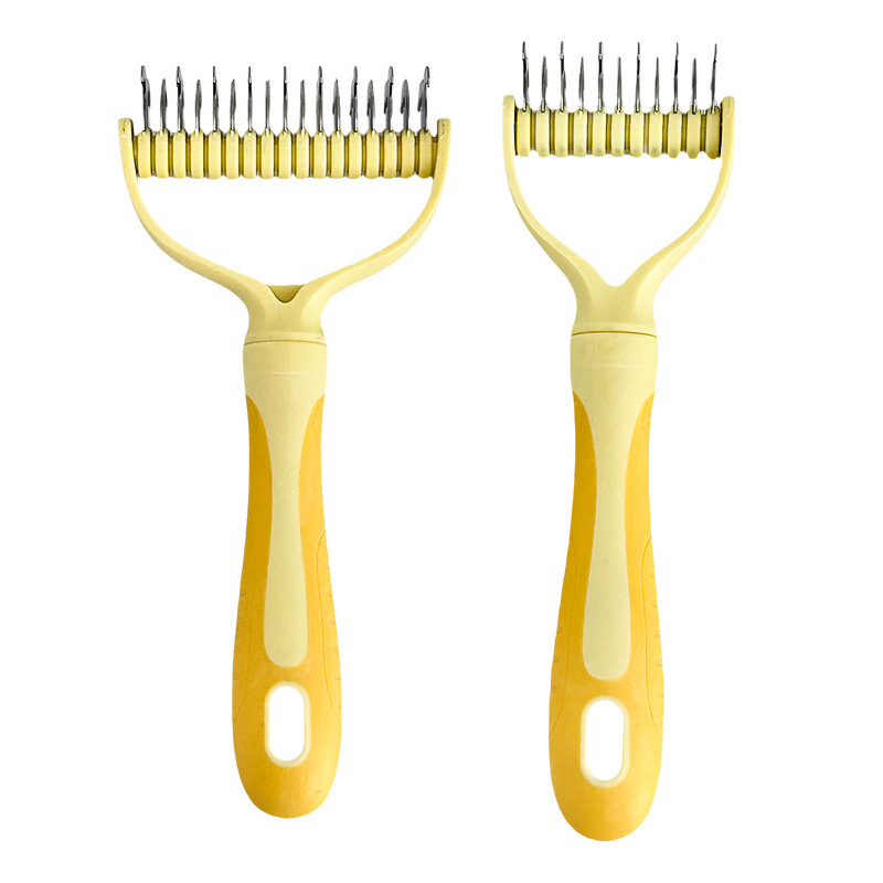 Moonval Pet Grooming Comb, Double-Sided Deshedding & Detangling Comb for Dogs & Cats