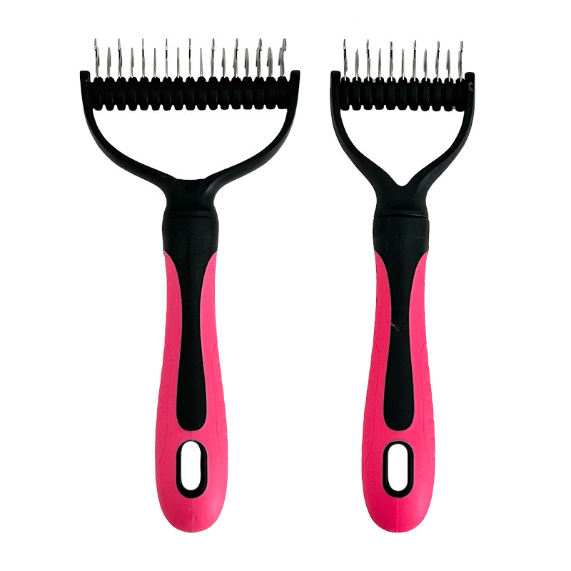 Moonval Pet Grooming Comb, Double-Sided Deshedding & Detangling Comb for Dogs & Cats
