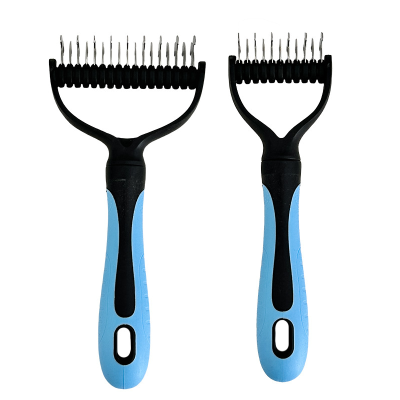 Moonval Pet Grooming Comb, Double-Sided Deshedding & Detangling Comb for Dogs & Cats
