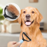 Moonval Pet Grooming Brush, Double-Sided Deshedding & Detangling Brush for Dogs & Cats