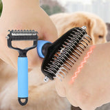 Moonval Pet Grooming Brush, Double-Sided Deshedding & Detangling Brush for Dogs & Cats