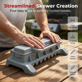 Moonval BBQ Kebab Maker Press, Non-Stick Multi-Skewer Meat Mold for Uniform Kebabs