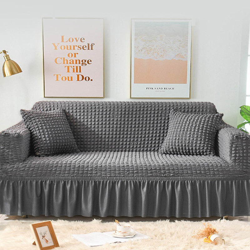Moonval Bubble Sofa Cover, Stretch Elastic Ruffled Slipcover with Textured Design for Sofas