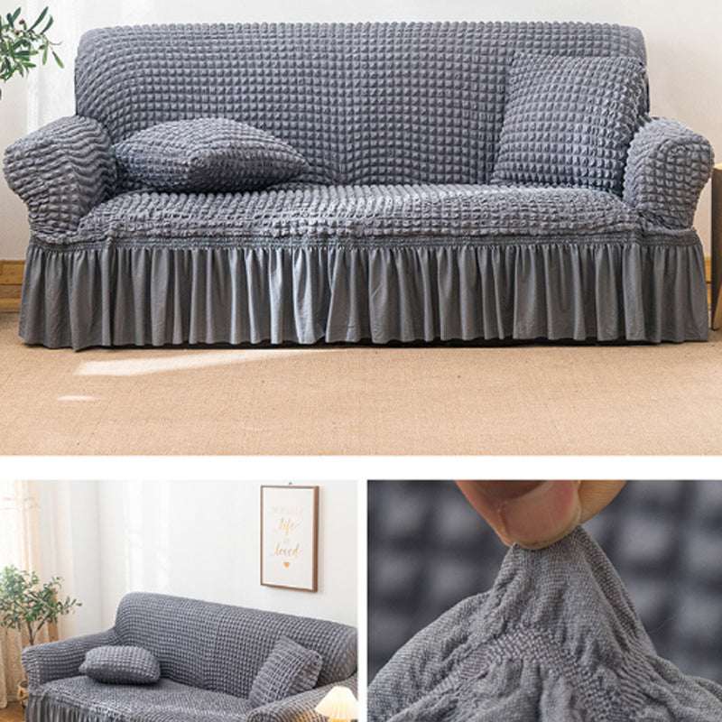 Moonval Bubble Sofa Cover, Stretch Elastic Ruffled Slipcover with Textured Design for Sofas