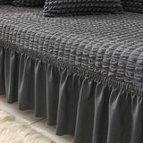 Moonval Bubble Sofa Cover, Stretch Elastic Ruffled Slipcover with Textured Design for Sofas