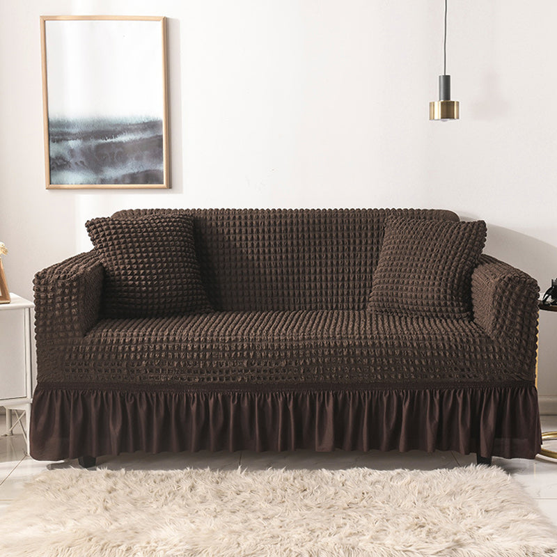 Moonval Bubble Sofa Cover, Stretch Elastic Ruffled Slipcover with Textured Design for Sofas