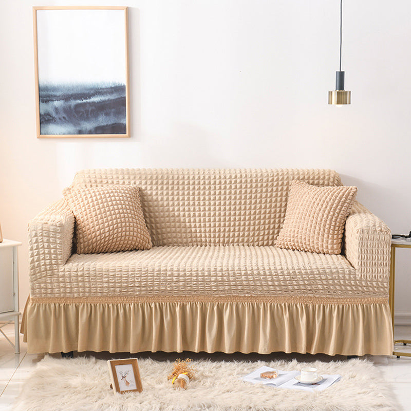Moonval Bubble Sofa Cover, Stretch Elastic Ruffled Slipcover with Textured Design for Sofas