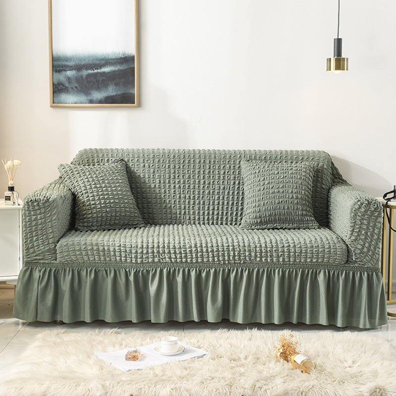 Moonval Bubble Sofa Cover, Stretch Elastic Ruffled Slipcover with Textured Design for Sofas