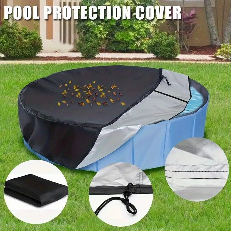 Moonval Above Ground Pool Cover, 210D Oxford Waterproof Protective Cover with Drawstring