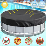 Moonval Above Ground Pool Cover, 210D Oxford Waterproof Protective Cover with Drawstring