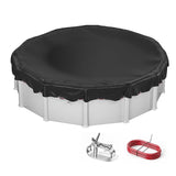 Moonval Above Ground Pool Cover, 210D Oxford Waterproof Protective Cover with Drawstring