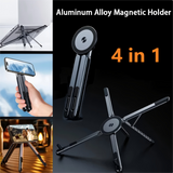 Moonval 4-in-1 Magnetic Phone Stand, Foldable Aluminum Desk & Handheld Holder for Smartphones