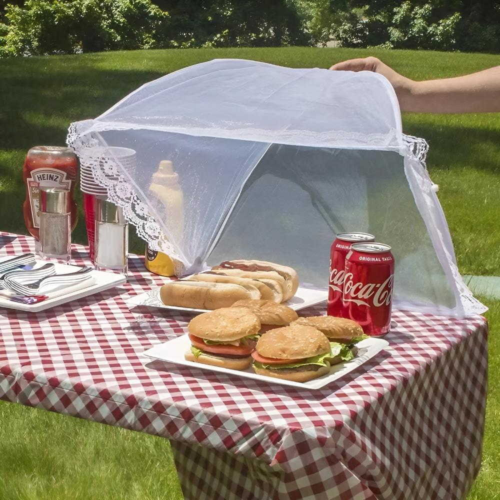 Moonval Pop-Up Mesh Food Cover Tent, Collapsible Fly-Proof Food Protector with Zipper