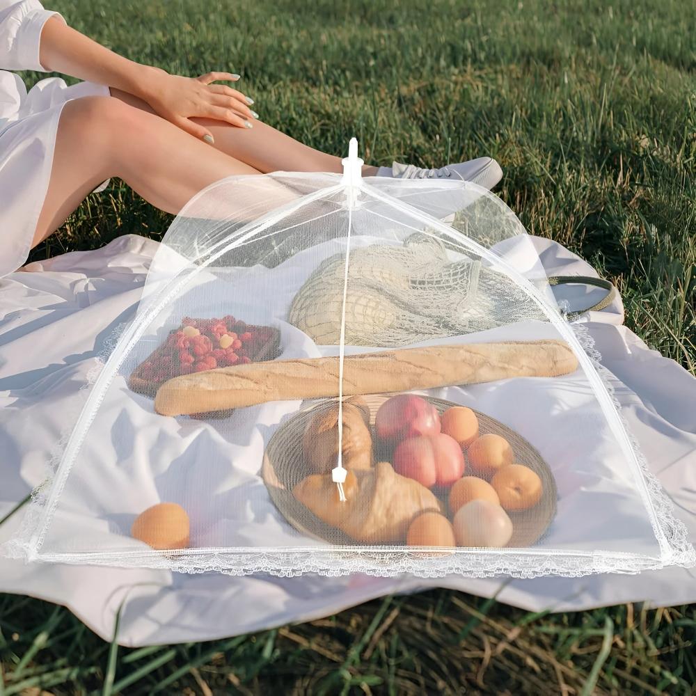 Moonval Pop-Up Mesh Food Cover Tent, Collapsible Fly-Proof Food Protector with Zipper