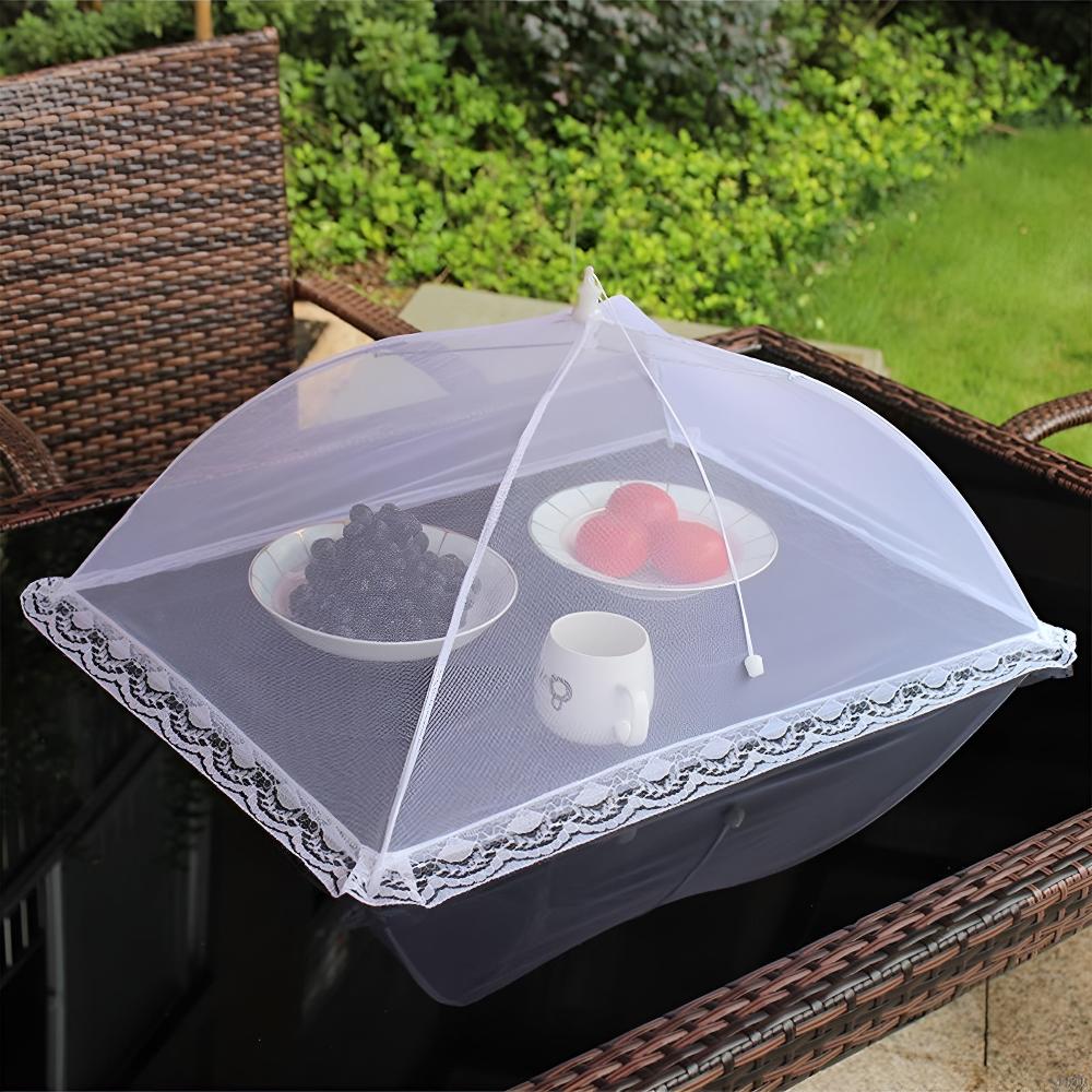 Moonval Pop-Up Mesh Food Cover Tent, Collapsible Fly-Proof Food Protector with Zipper