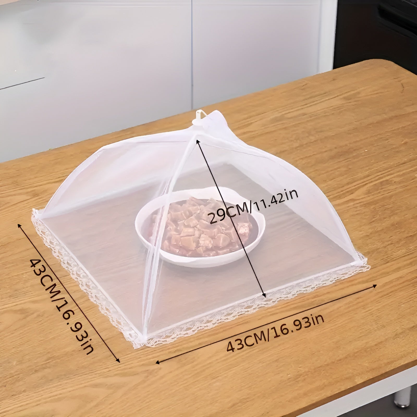Moonval Pop-Up Mesh Food Cover Tent, Collapsible Fly-Proof Food Protector with Zipper