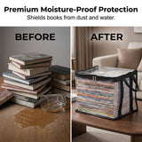 Moonval Large-Capacity Storage Box, Clear Dustproof Stackable Organizer with Handles
