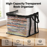 Moonval Large-Capacity Storage Box, Clear Dustproof Stackable Organizer with Handles