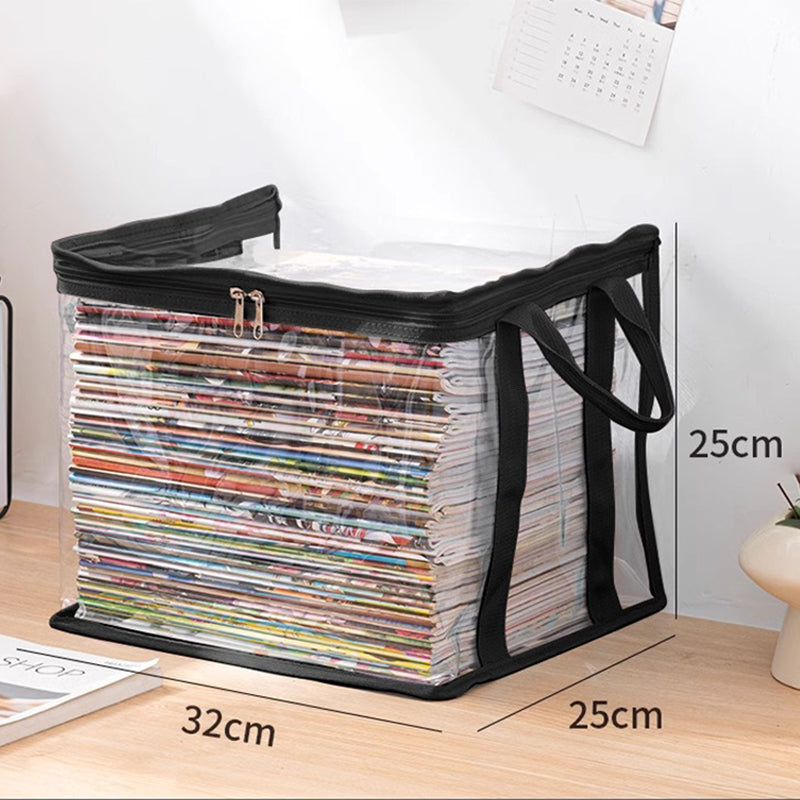 Moonval Large-Capacity Storage Box, Clear Dustproof Stackable Organizer with Handles