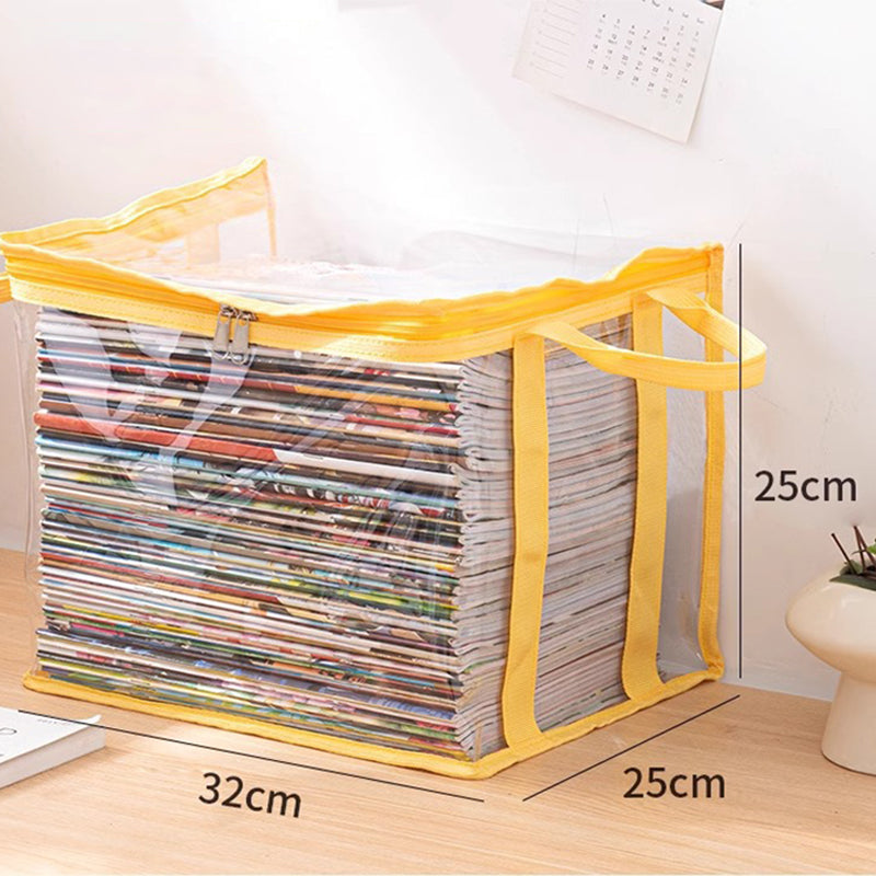 Moonval Large-Capacity Storage Box, Clear Dustproof Stackable Organizer with Handles
