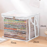 Moonval Large-Capacity Storage Box, Clear Dustproof Stackable Organizer with Handles