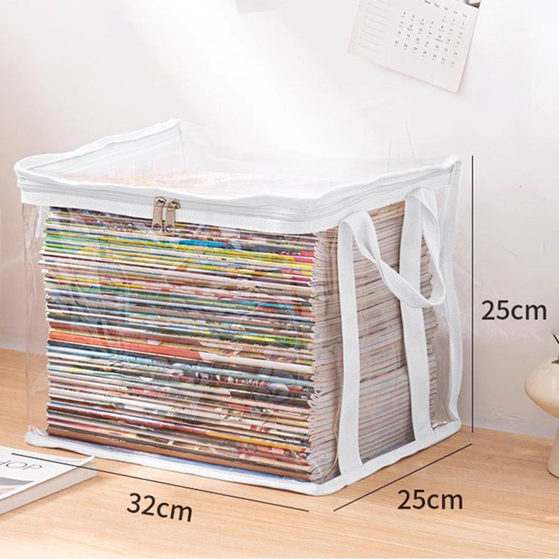 Moonval Large-Capacity Storage Box, Clear Dustproof Stackable Organizer with Handles