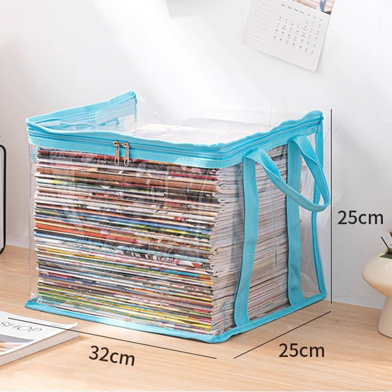 Moonval Large-Capacity Storage Box, Clear Dustproof Stackable Organizer with Handles