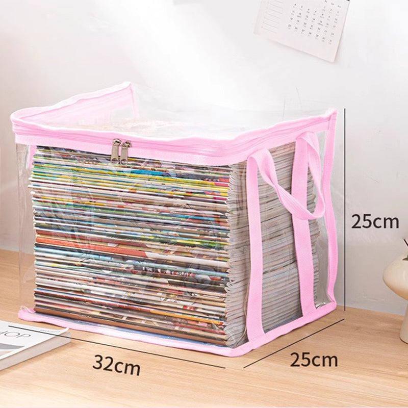 Moonval Large-Capacity Storage Box, Clear Dustproof Stackable Organizer with Handles